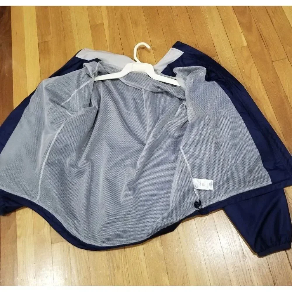 Vintage Y2K Mens Large Adidas Blue Track Windbreaker Jacket